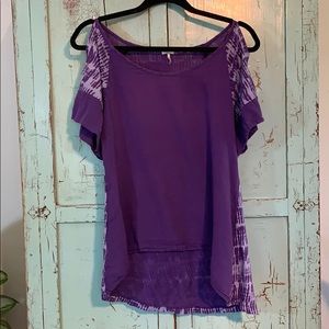 Splendid Purple Cold Shoulder Tee